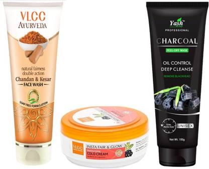 Vlcc Ayurveda Natural Fairness Double Action Chandan Kesar Face Wash 100ml Insta Fair Glow Moisturizing Cold Cream 75g And Total Protection Unisex Charcoal Peel Off Mask 100g Price In India Vlcc naturwissenschaften insta fair & glow klare haut 2 in 1 scrub pack vlcc party glow gesichts kit bewertung vlcc fair skin safran massage gel bewertung vlcc natural sciences insta messe und glow clear skin face wash vlcc insta glow kraeuterbleich review vlcc insta glow. flipkart