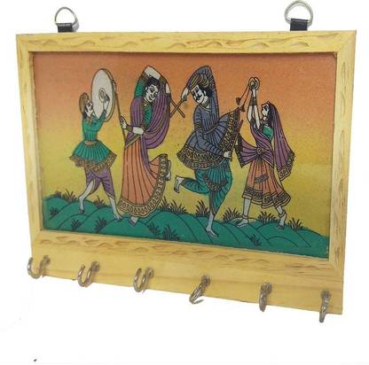 Dance Key Rack Raj Shai Craft Wooden Hand Crafted Rajasthani Dancing, dandiya Dance ...