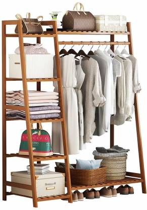 Ada Bamboo Coat Clothing Garment Rack, Bamboo Coat Rack With Shelf