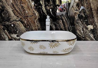 Tap Tile Art Wash Basin Countertop Tabletop Ceramic Bathroom Sink 455x325x145mm Gold Design Brand Bassino Table Top In India - Is A Ceramic Bathroom Sink Good Tap Tile Art Wash Basin Countertop Tabletop Ceramic Bathroom Sink 455x325x145mm Gold Design Brand Bassino Table Top In India - Is A Ceramic Bathroom Sink Good