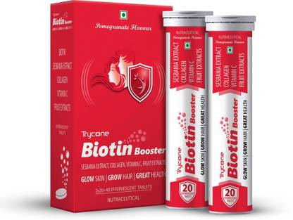 trycone biotin booster 10000 mcg collagen vitamin c fruits extract 40 tablets