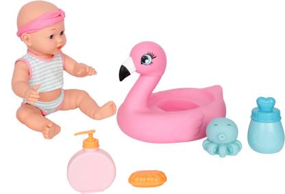 Miss Chief 14 Inch Premium Quality Cuddly Baby Doll With Flamingo Floater With Accessories Extreme Fun To Play With Kids 14 Inch Premium Quality Cuddly Baby Doll With Flamingo