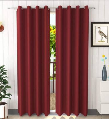 Silk Blackout Long Door Curtain Pack, 8 Ft Sliding Door Curtains