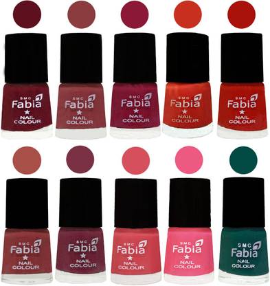 Fabia Matte Nail Polish Combo/Multicolor Nail Polish/Mix Color/Combo Color Set of 10pcs(6ml each) 110202106 Maroon-Dark Nude-Pure Wine-Orange-Reddish Red-Dark Peach-Plum-Punch Pink-Shock Pink Light-Pine Green - Price in India, Buy Fabia Matte Nail Polish Fabia Matte Nail Polish Combo/Multicolor Nail Polish/Mix Color/Combo Color Set of 10pcs(6ml each) 110202106 Maroon-Dark Nude-Pure Wine-Orange-Reddish Red-Dark Peach-Plum-Punch Pink-Shock Pink Light-Pine Green - Price in India, Buy Fabia Matte Nail Polish