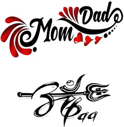 Ordershock Mom Dad With Maa Paa And Trishul Combo Tattoo Men And Women Waterproof Temporary Body Tattoo Price In India Buy Ordershock Mom Dad With Maa Paa And Trishul Combo Tattoo Done at aaryan's tattoos & body piercing chandkheda artist : inr