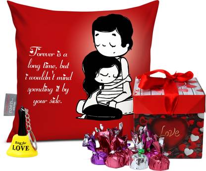picture Valentine Gifts For Husband Flipkart tied ribbons valentines best gifts for husband wife girlfriend boyfriend fiance printed cushion 12 x 12 with filler key chain and handmade