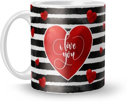 Earnam I Love You Black Stripe Heart Background design printed Ceramic  Coffee Mug Price in India - Buy Earnam I Love You Black Stripe Heart Background  design printed Ceramic Coffee Mug online