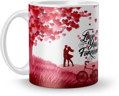Earnam Love You Forever red tree with Couple Background design printed for  Girlfriend Ceramic Coffee Mug Price in India - Buy Earnam Love You Forever  red tree with Couple Background design printed