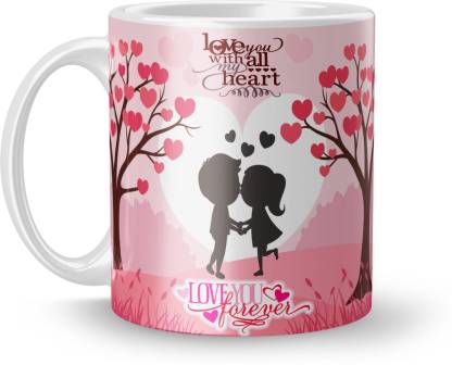 Earnam Love with all my Heart Cute Kids Pink Background design printed  Ceramic Coffee Mug Price in India - Buy Earnam Love with all my Heart Cute  Kids Pink Background design printed