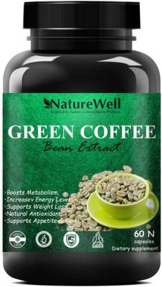 Naturewell Green Coffee Bean Extract 800mg for Weight Loss Capsule Pro (Dark Green 60N)