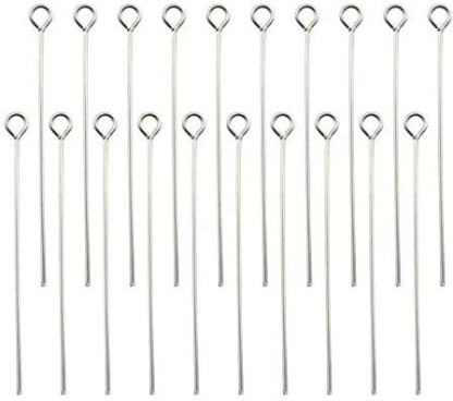 Tegg Eye Pin 200PCS 1.6inch/40mm 304 Stainless Steel Open Eyepins Headpins for Jewelry Necklace Making 