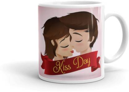 Mugwala Happy Kiss Day Printed Ceramic Coffee (Printed-Kiss Day Cartoon-350  ml) Ceramic Coffee Mug Price in India - Buy Mugwala Happy Kiss Day Printed  Ceramic Coffee (Printed-Kiss Day Cartoon-350 ml) Ceramic Coffee