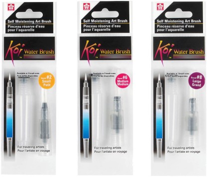 Refillable Ink and Water Brush Pens for Watercolour Art Painting Colour Blending and Calligraphy redcherry 6 Pieces Water Brush Pens 