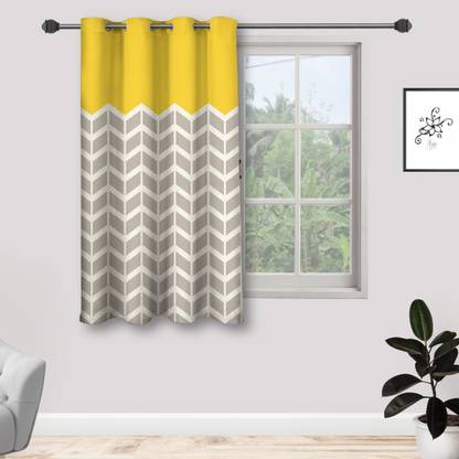 Amazures 150 Cm 5 Ft Polyester Window Curtain Single At Best In India Flipkart Com Amazures 150 Cm 5 Ft Polyester Window, Yellow And Grey Window Curtains