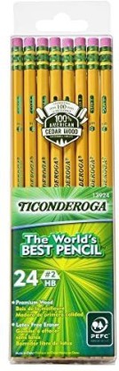 Graphite #2 HB Soft Wood-Cased 24-Count Unsharpened Yellow Pencils 