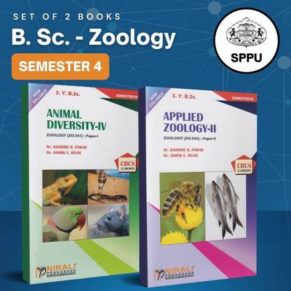 Set Of 2 Books Bsc Zoology Sy Semester 4 As Per Sppu S 2020 Cbcs Pattern Animal Diversity 4 Zo 241 Paper 1 Applied Zoology 2 Zo 242 Paper 2 Buy Set