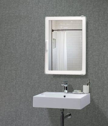 Burhani White Color Small Size High Quality Abs Plastic Full Mirror Bathroom Medicine Storage Cabinet Acrylic Wall Shelf In India Medicine Storage Cabinet Acrylic Wall, Small White Bathroom Mirror With Shelf
