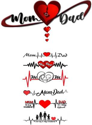 Voorkoms Mom Arrow With Love Mom Dad Combo Tattoo Waterproof Men And Women Temporary Body Tattoo Price In India Buy Voorkoms Mom Arrow With Love Mom Dad Combo Tattoo Waterproof Men