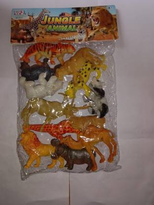 Vedant animal Pack of 12 medium Size Basic Wild Zoo Animals Figurines, Made  of Plastic Jungle Animals Toys Set with Tiger, Lion, Giraffe Educational  Toys Playset for Kids Toddler (Multicolor) - animal