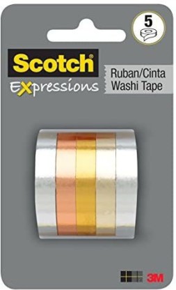Expressions Washi Tape Multi Pack 1 Thin Foil Collection 5 Rolls/pk 