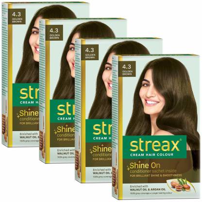 Streax Mini Cream Hair Colour Golden Brown, 60ml Pack of 4 , Golden Brown -  Price in India, Buy Streax Mini Cream Hair Colour Golden Brown, 60ml Pack  of 4 , Golden