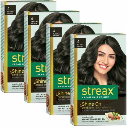 Streax Mini Cream Hair Colour Natural Brown,60ml Pack of 4 , Natural Brown  - Price in India, Buy Streax Mini Cream Hair Colour Natural Brown,60ml Pack  of 4 , Natural Brown Online