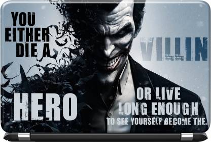 CAVE ART Joker - Heath Ledger - Batman - Villain - Inspirational - Quotes -  HD Laptop Skins - For All Models And Brands - CA-5080(16-inch) Vinyl Laptop  Decal 16 Price in