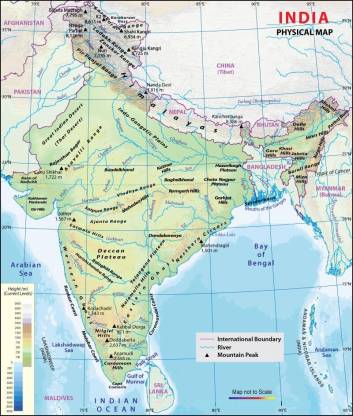 India Map Physical Map Wall Door Poster Wallpaper Without Frame 12 X 18  Inchs Paper Print - Maps posters in India - Buy art, film, design, movie,  music, nature and educational paintings/wallpapers