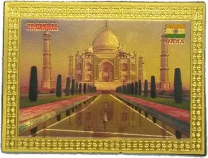 Metalcrafts Indian Souvenir Fridge Magnet Sticker Taj Mahal Motif Made Of Foil Wood Cut Golden Size 3 8 Cm Decorative Showpiece 8 Cm Price In India Buy Metalcrafts Indian Souvenir