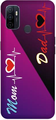 PRINTVEESTA Back Cover for Oppo A53 mom dad love, motivational love, mam and dad Printed Back Cover