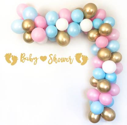 Bash N Splash Baby Shower Party Decoration Set With Pink Blue Balloon And Chrome Balloons Pack Of 61 Price In India Buy Bash N Splash Baby Shower Party Decoration Set With