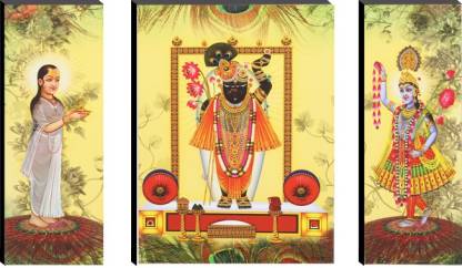 Indianara 3 Pc set of Lord Shrinathji,Yamunaji and Mahaprabhuji Painting  (3255 FL) Digital Reprint 12 inch x 18 inch Painting Price in India - Buy  Indianara 3 Pc set of Lord Shrinathji,Yamunaji