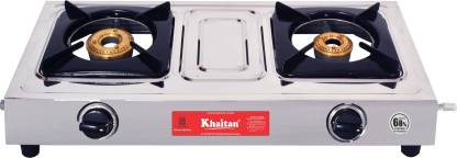 Khaitan 2 Burner Classic Stainless Steel Manual Gas Stove  (2 Burners)
