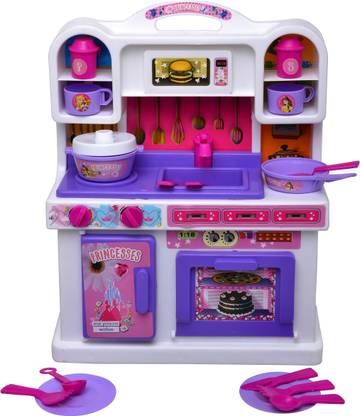 Toydor Princess Doll Kitchen Set For Kids Girls Toys For Kids Non Toxic Bpa Free Material Used Kitchen Play Set Medium Size Aa Disney Princess Kitchen Set Princess Doll Kitchen Set