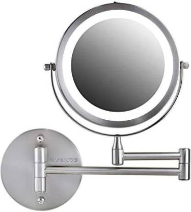 Ovente Wall Mounted Double Sided 180, Lighted Makeup Mirror Wall Mounted Double Sided