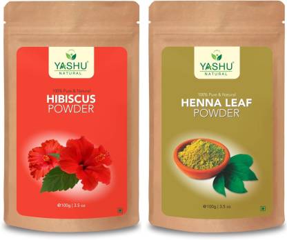 Yashu Hibiscus Powder and Henna Leaf Powder for Hair Care and Hair Color -  Set of 2 - Price in India, Buy Yashu Hibiscus Powder and Henna Leaf Powder  for Hair Care