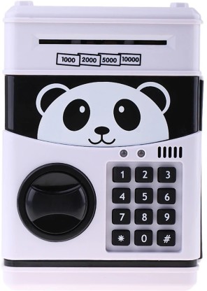 Schönes Cartoon Panda Passwort Piggy Money Bank Mini Geldautomat Cash Coin Can 