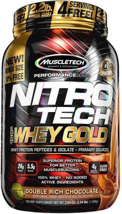 Muscletech Nitro-Tech Whey Gold|Whey Protein Isolate + Peptides|Protein Powder Whey Protein