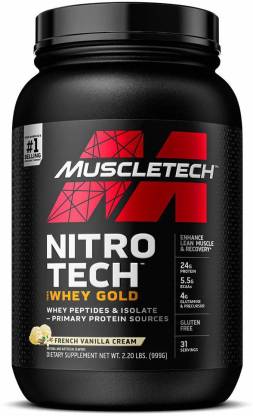 Muscletech Nitro-Tech Whey Gold Protein Powder Isolate for Women & Men Whey Protein