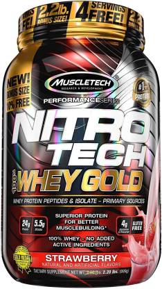 Muscletech Nitro-Tech Whey Gold|Whey Protein Powder|Whey Protein Isolate + Peptides Whey Protein