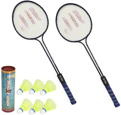 LARK Badminton Racquet Set Of 2 Piece With 6 Piece With Nylon Shuttle Cock Badminton Kit Badminton Kit