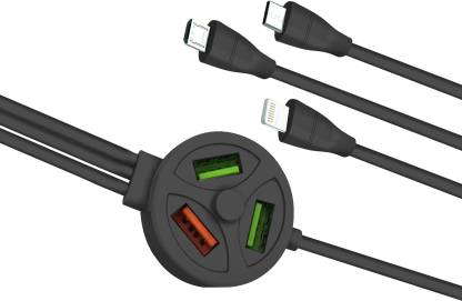 Ubon Power Sharing Cable 1.5 m Fast charging cable WR660, c-type/Micro v8/iOS cable, 6 in 1 usb charging cable