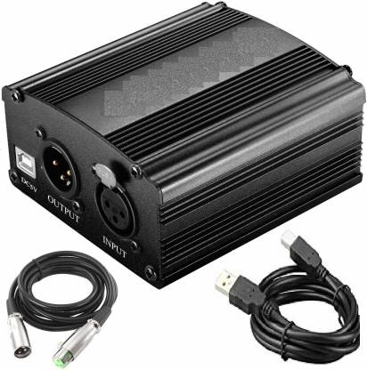 Techblaze 1 Channel 48v Phantom Power Supply With Usb Power Cable Xlr Cable For Bm800 And Any Condenser Microphone Music Recording Equipment For Laptop Pc Mobile Phantom Power Price In India