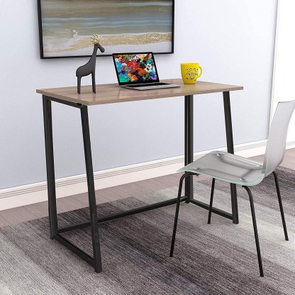 4NM Folding Desk No-Assembly Small Computer Desk Home Office Desk Foldable Table Study Writing Desk Workstation for Small Space Offices 