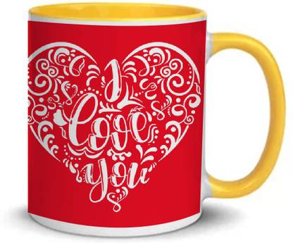 COLOR YARD best happy valentines day gift hand-drawn wallpaper design on yellow inner handle Ceramic Coffee Mug Price in India - Buy COLOR YARD best happy valentines day gift hand-drawn wallpaper design COLOR YARD best happy valentines day gift hand-drawn wallpaper design on yellow inner handle Ceramic Coffee Mug Price in India - Buy COLOR YARD best happy valentines day gift hand-drawn wallpaper design