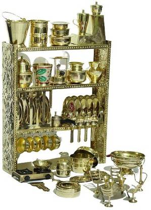 Sanvi Brass Miniature Kitchen Play Sets For Kids Brass Miniature Kitchen Play Sets For Kids Buy House Women Toys In India Shop For Sanvi Products In India Flipkart Com