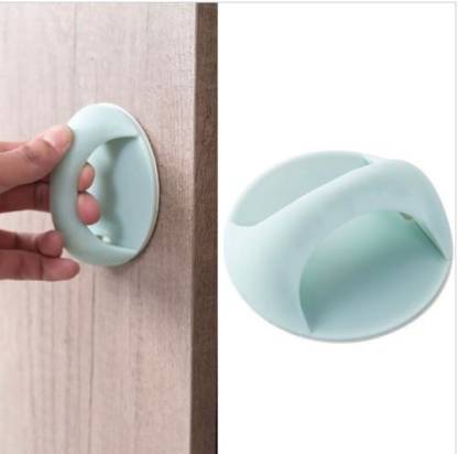 Newvent Self Adhesive Door Pull Handle for Window, Door, Cabinet and many Furniture Plastic Cabinet/Drawer Handle (Sky Blue, Pack of 4) Plastic Cabinet/Drawer Handle