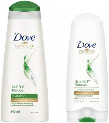 DOVE Hair Fall Rescue Shampoo 340ml & Conditioner 80ml ( 2 items in pack )  - Price in India, Buy DOVE Hair Fall Rescue Shampoo 340ml & Conditioner  80ml ( 2 items