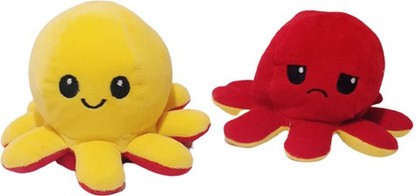 red and yellow octopus plush