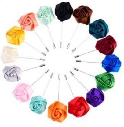 Exotica Fashions 16 Pieces Flower Men S Lapel Pins Handmade Satin Boutonniere Pin For Suit Wedding Groom With A Box Multicolor Medium Brooch Price In India Buy Exotica Fashions 16 Pieces Flower
